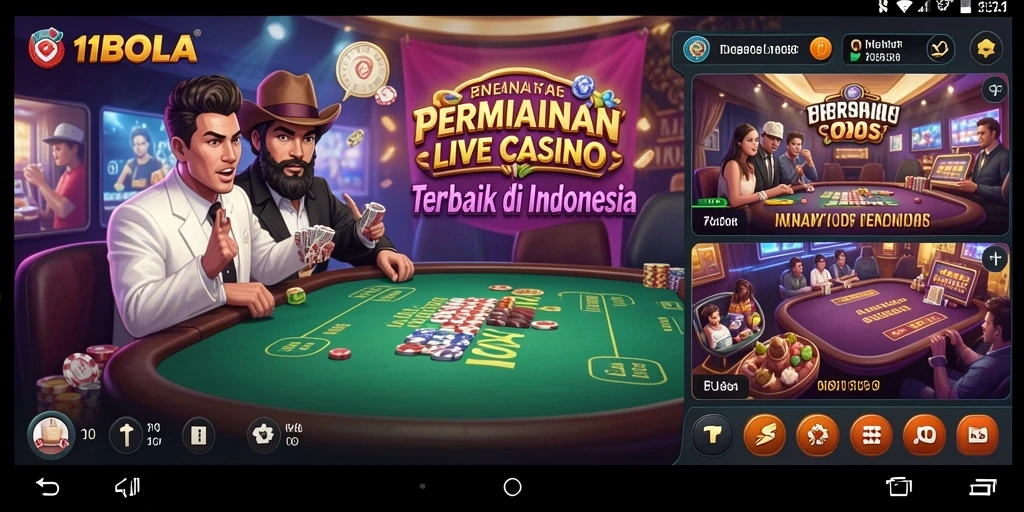 Tampilan gameplay Live Casino yang menegangkan dan interaktif di 11BOLA.