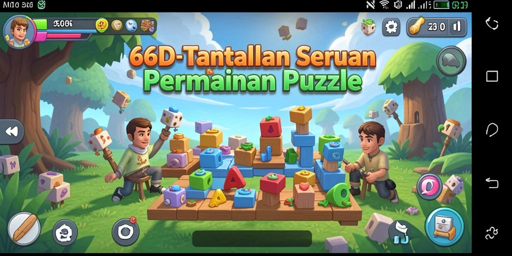Screenshot utama 66D menunjukkan gameplay puzzle yang menarik dan menantang.