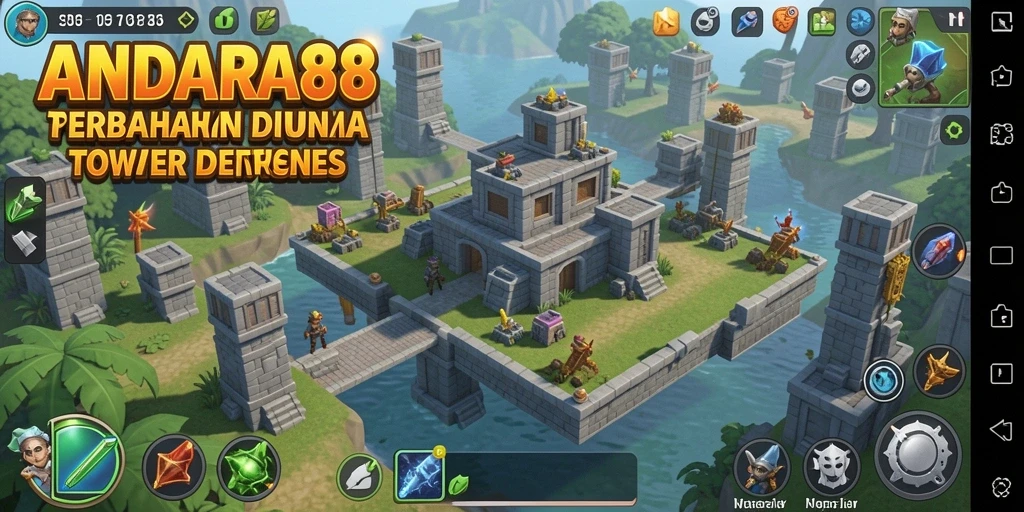 Screenshot gameplay menunjukkan strategi seru dalam Tower Defense.