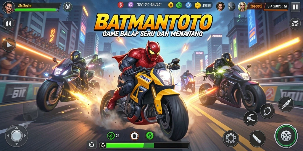 Tampilan gameplay seru di BATMANTOTO dengan balapan mendebarkan.