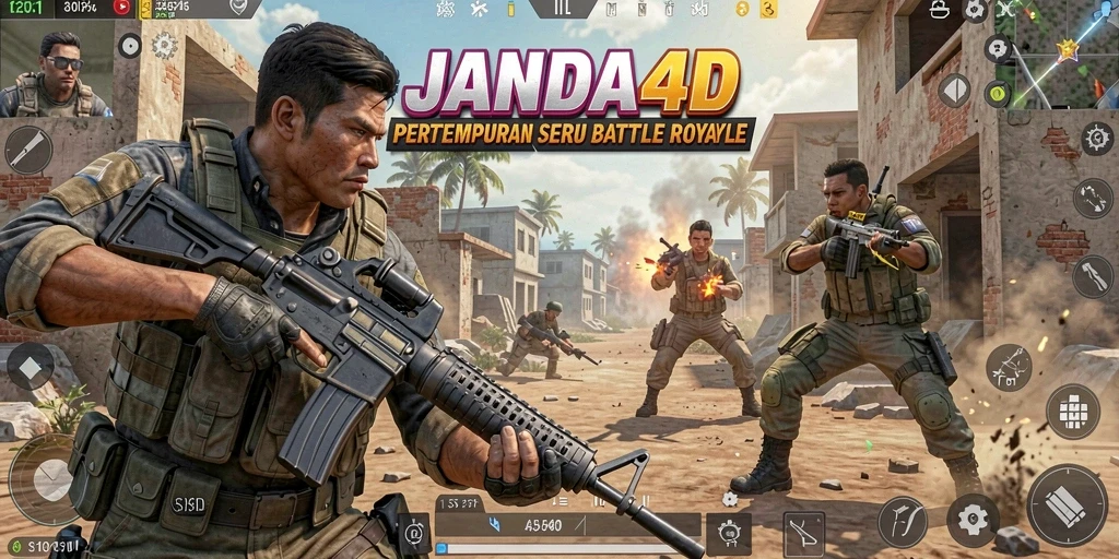 Gameplay seru dan mendebarkan di JANDA4D Battle Royale.