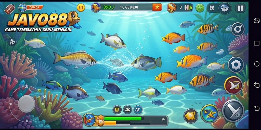 Tampilan gameplay menarik dari JAVO88 saat menembak ikan.