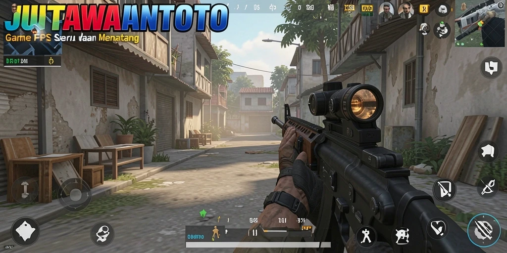 Screenshot gameplay JUTAWANTOTO yang menunjukkan aksi FPS yang mendebarkan.