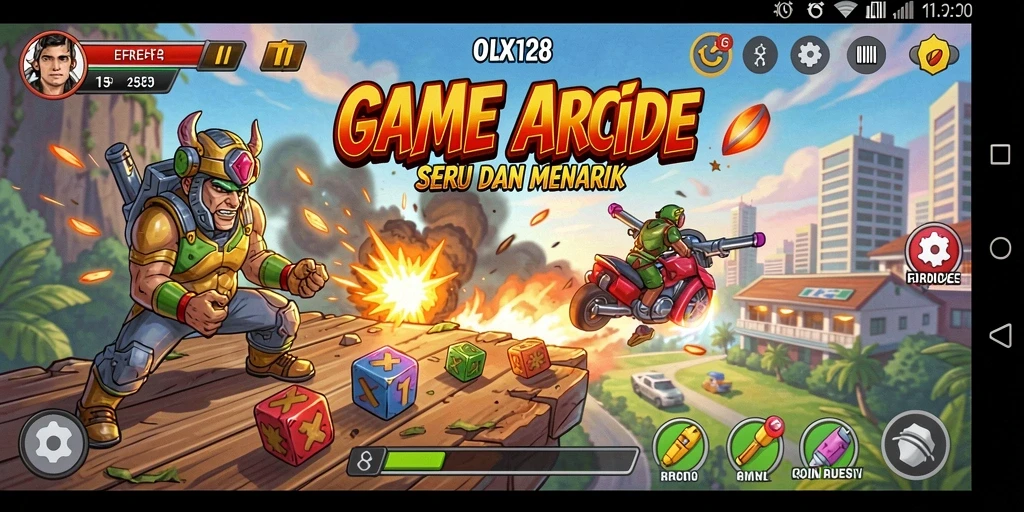 Tangkapan layar OLX128 menunjukkan aksi gameplay yang seru dan menegangkan.
