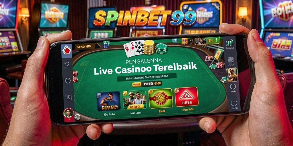 Screenshot utama SPINBET99 menampilkan gameplay Live Casino yang menarik.